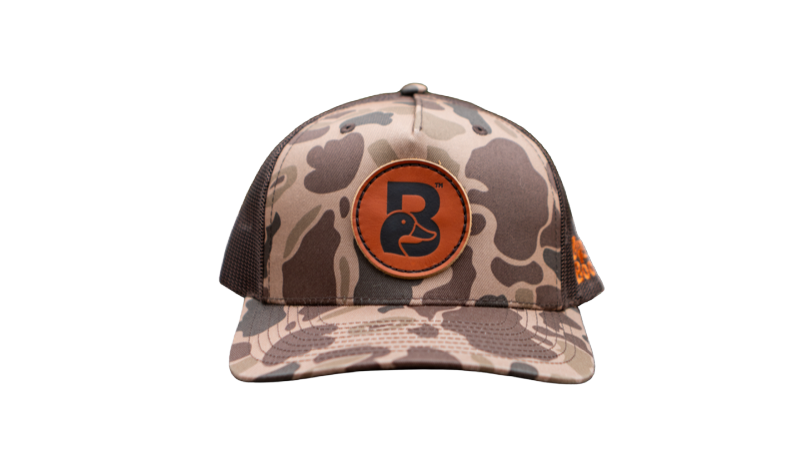 Camo Trucker — Leather B Patch